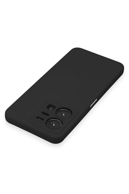 Vivo Y35 Nano içi Kadife Silikon Kılıf - Siyah 4