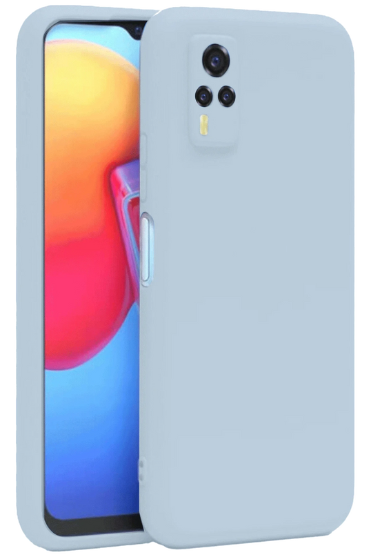 Vivo Y53S Nano içi Kadife Silikon Kılıf - Buz Mavi