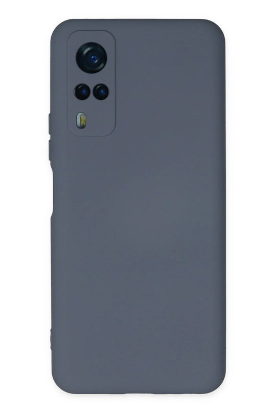 Vivo Y53S Nano içi Kadife Silikon Kılıf - Gri 2