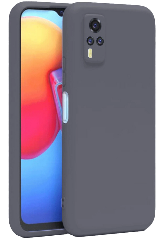 Vivo Y53S Nano içi Kadife Silikon Kılıf - Gri