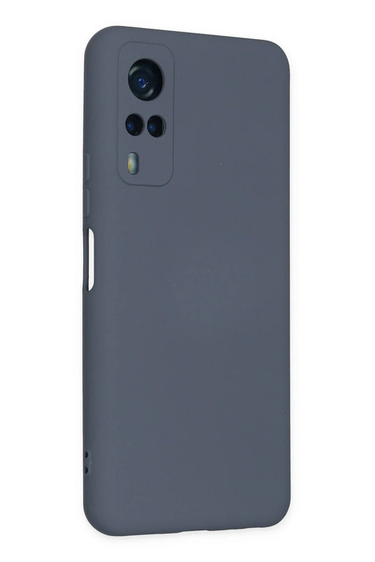 Vivo Y53S Nano içi Kadife Silikon Kılıf - Gri 3