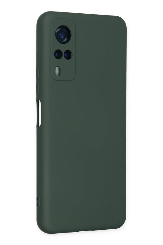 Vivo Y53S Nano içi Kadife Silikon Kılıf - Koyu Yeşil 3