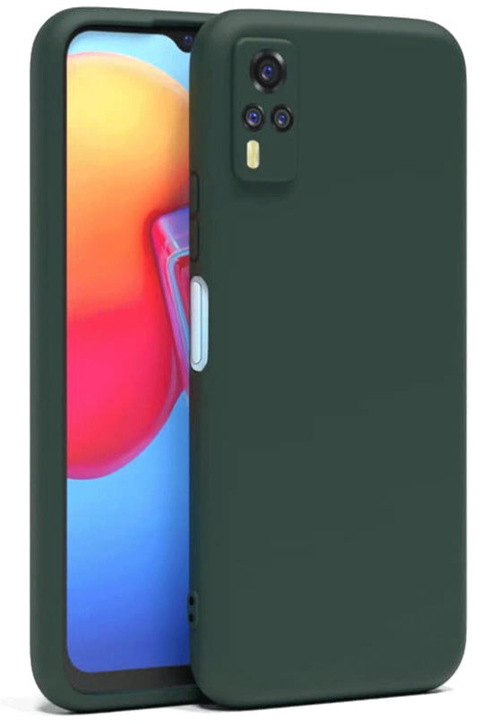 Vivo Y53S Nano içi Kadife Silikon Kılıf - Koyu Yeşil