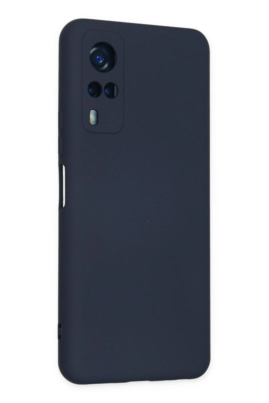 Vivo Y53S Nano içi Kadife Silikon Kılıf - Lacivert 3