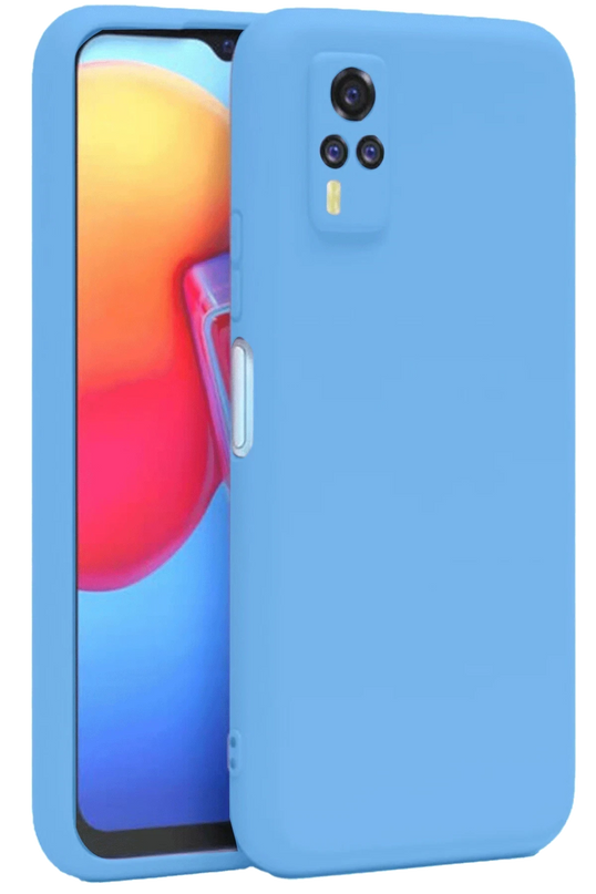 Vivo Y53S Nano içi Kadife Silikon Kılıf - Mavi