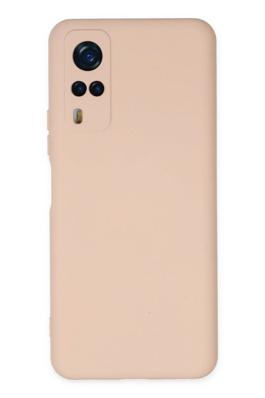 Vivo Y53S Nano içi Kadife Silikon Kılıf - Pudra 2