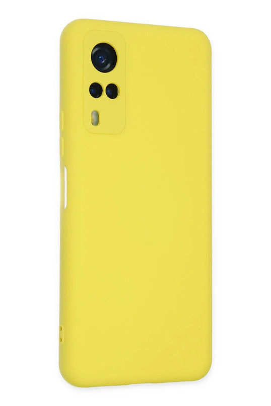 Vivo Y53S Nano içi Kadife Silikon Kılıf - Sarı 3