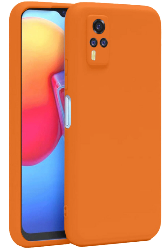 Vivo Y53S Nano içi Kadife Silikon Kılıf - Turuncu