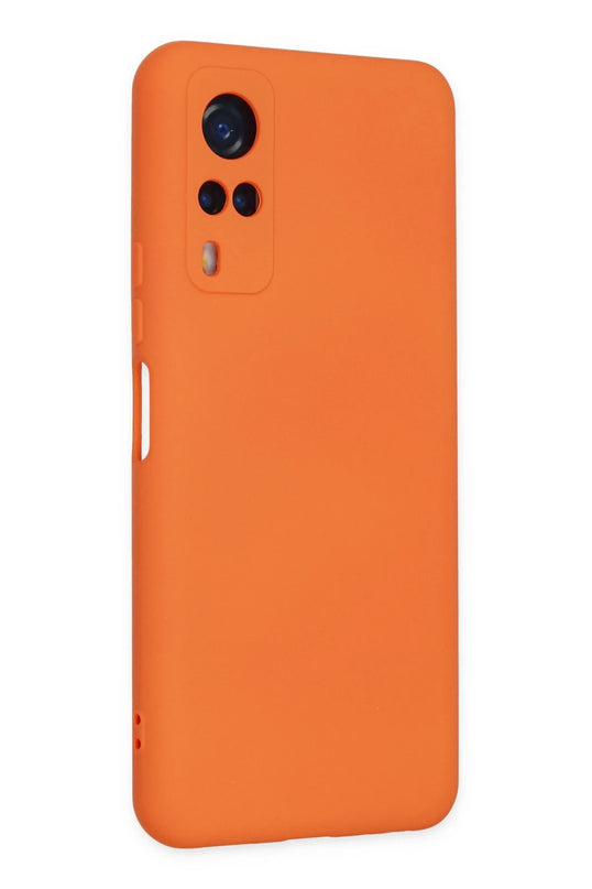 Vivo Y53S Nano içi Kadife Silikon Kılıf - Turuncu 3