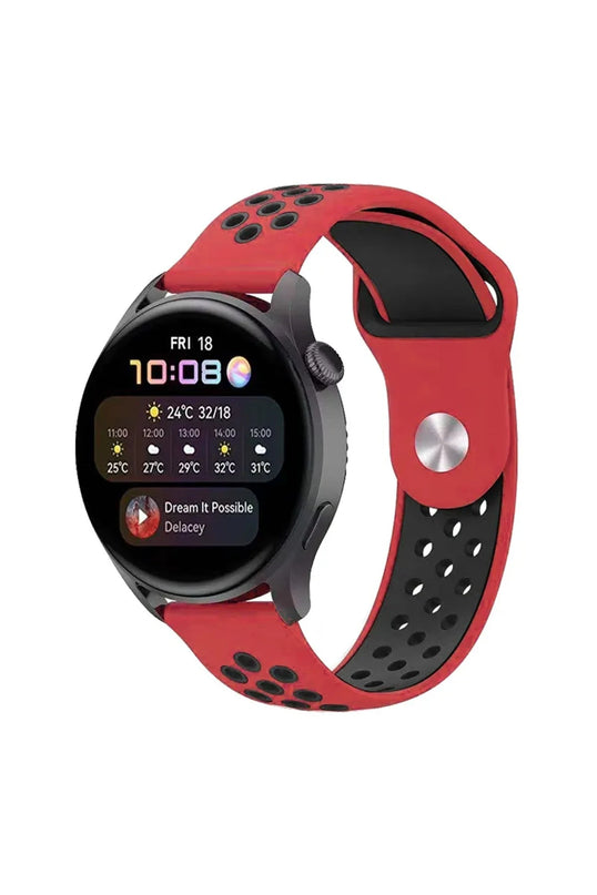 Watch 20mm Spor Delikli Kordon - Kırmızı