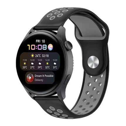 Watch 20mm Spor Delikli Kordon - Siyah 2