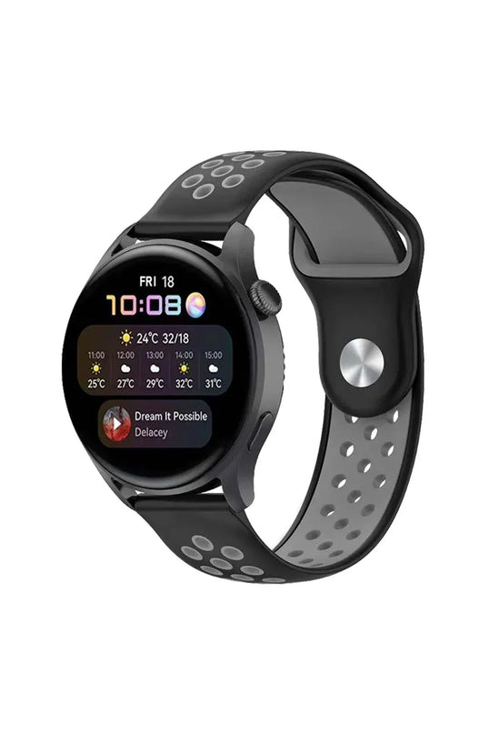 Watch 20mm Spor Delikli Kordon - Siyah 2