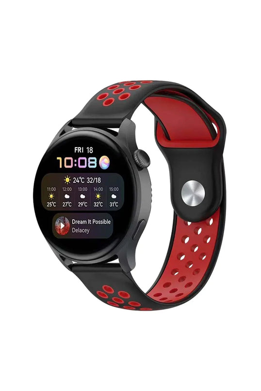Watch 20mm Spor Delikli Kordon - Siyah 3