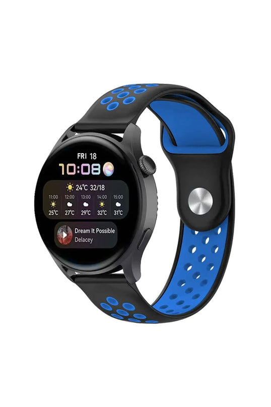 Watch 20mm Spor Delikli Kordon - Siyah 4