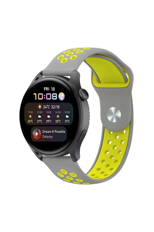 Watch 22mm Spor Delikli Kordon - Gri