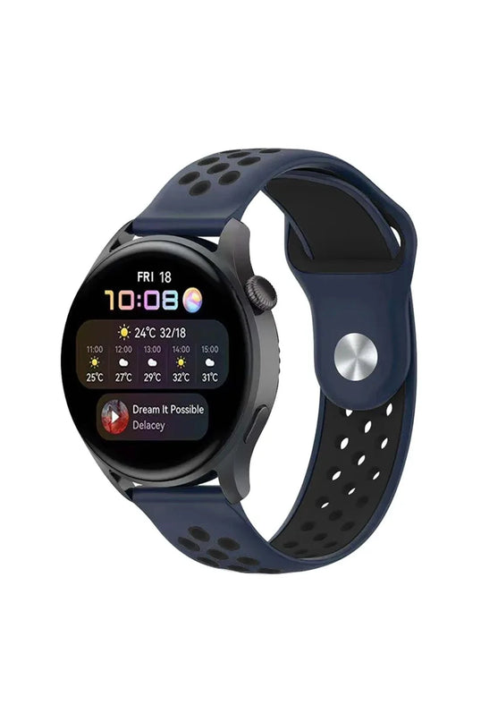 Watch 22mm Spor Delikli Kordon - Lacivert
