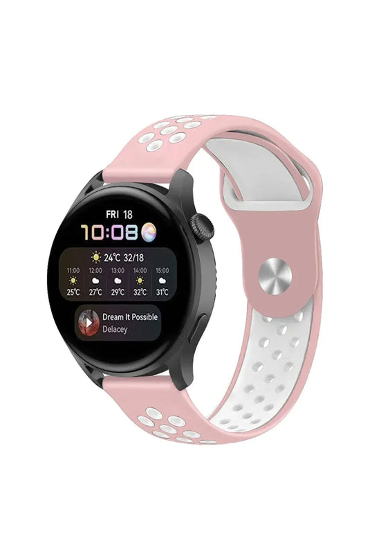 Watch 22mm Spor Delikli Kordon - Pembe