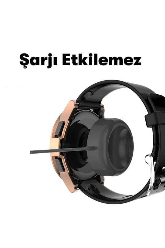 Watch 5 Pro 45mm Wall Camlı Kasa Ekran Koruyucu - Siyah 3