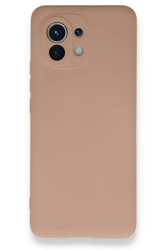 Xiaomi Mi 11 Nano içi Kadife Silikon Kılıf - Pudra