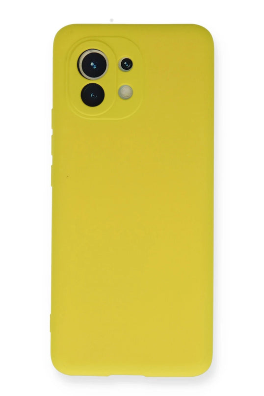 Xiaomi Mi 11 Nano içi Kadife Silikon Kılıf - Sarı