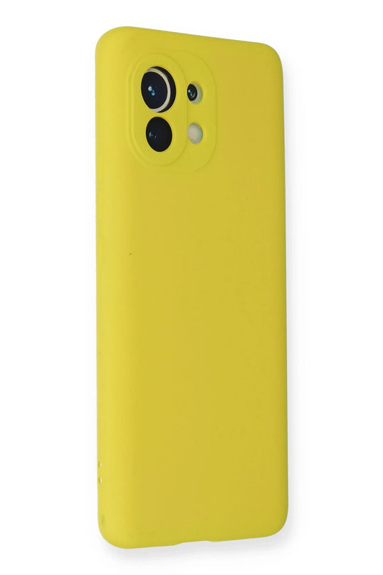 Xiaomi Mi 11 Nano içi Kadife Silikon Kılıf - Sarı 2