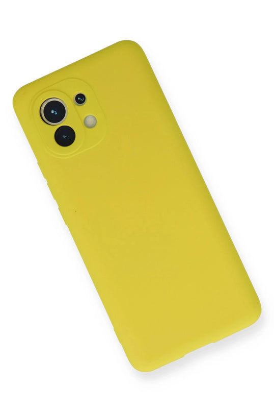 Xiaomi Mi 11 Nano içi Kadife Silikon Kılıf - Sarı 3