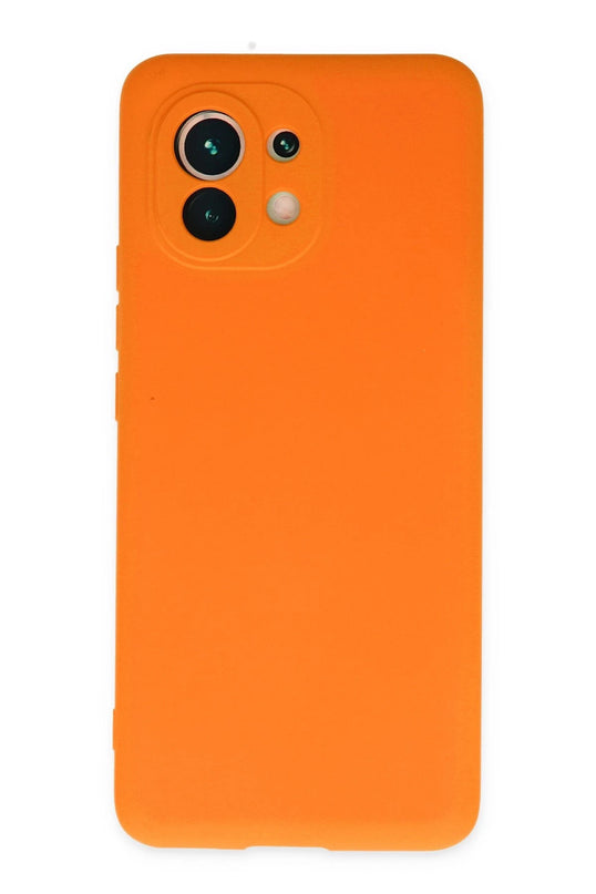Xiaomi Mi 11 Nano içi Kadife Silikon Kılıf - Turuncu