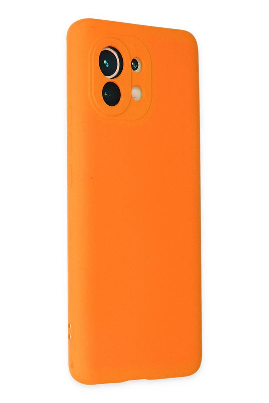 Xiaomi Mi 11 Nano içi Kadife Silikon Kılıf - Turuncu 2
