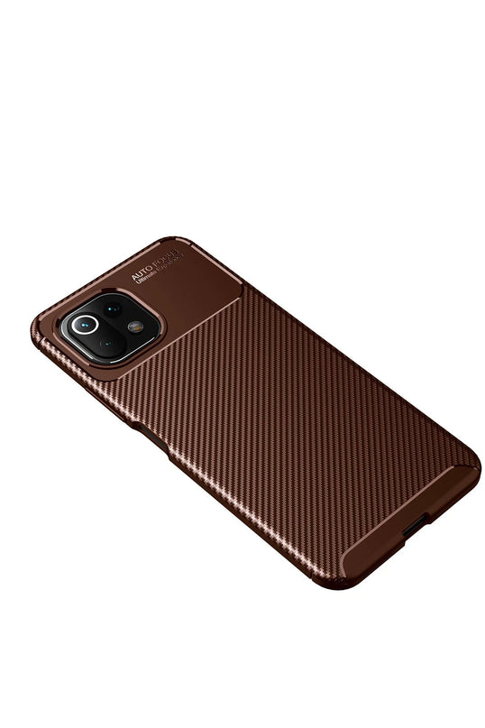 Xiaomi Mİ 11 Lite Auto Focus Karbon Kapak Kılıf - Kahverengi 4