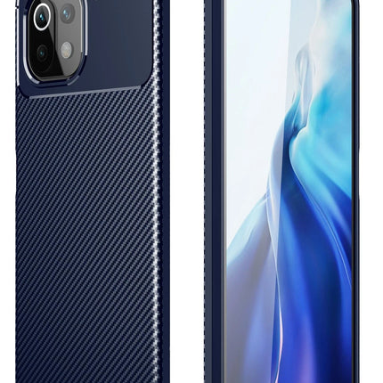 Xiaomi Mİ 11 Lite Auto Focus Karbon Kapak Kılıf - Lacivert