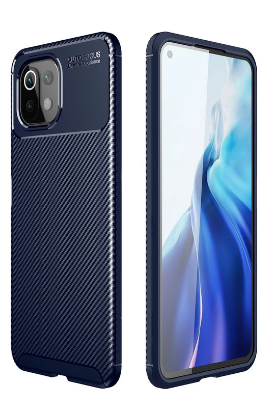 Xiaomi Mİ 11 Lite Auto Focus Karbon Kapak Kılıf - Lacivert