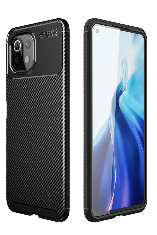 Xiaomi Mİ 11 Lite Auto Focus Karbon Kapak Kılıf - Siyah