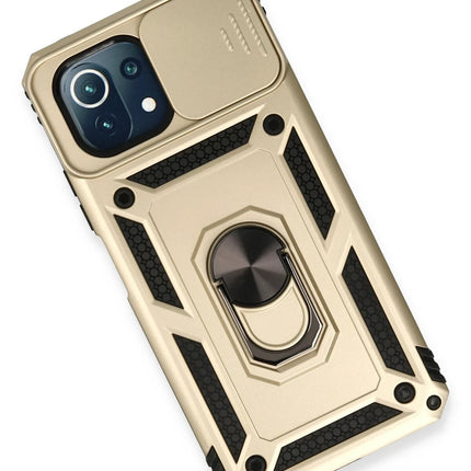 Xiaomi Mİ 11 Lite Pars Lens Yüzüklü Silikon Kılıf - Gold 3