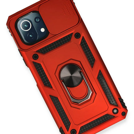 Xiaomi Mİ 11 Lite Pars Lens Yüzüklü Silikon Kılıf - Kırmızı 3