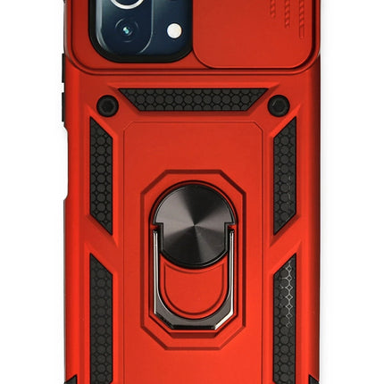 Xiaomi Mİ 11 Lite Pars Lens Yüzüklü Silikon Kılıf - Kırmızı