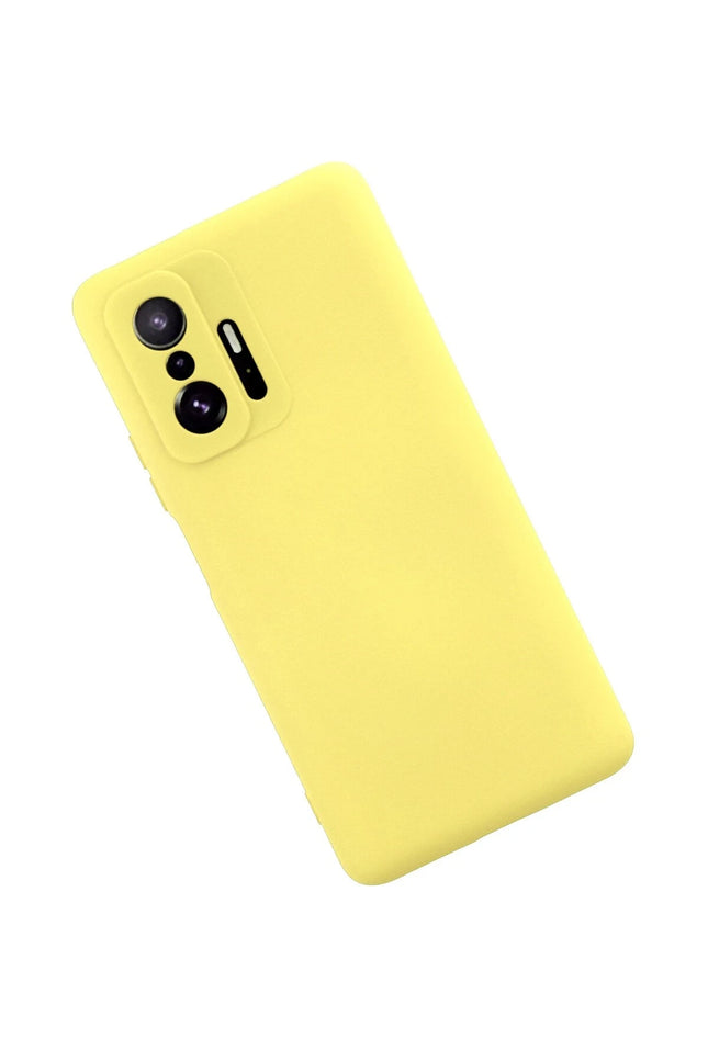 Xiaomi Mi 11T Pro Nano içi Kadife Silikon Kılıf - Sarı 2