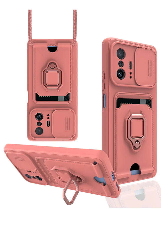 Xiaomi Mi 11T Pro Zuma Kartvizitli Yüzüklü Silikon Kılıf - Pembe