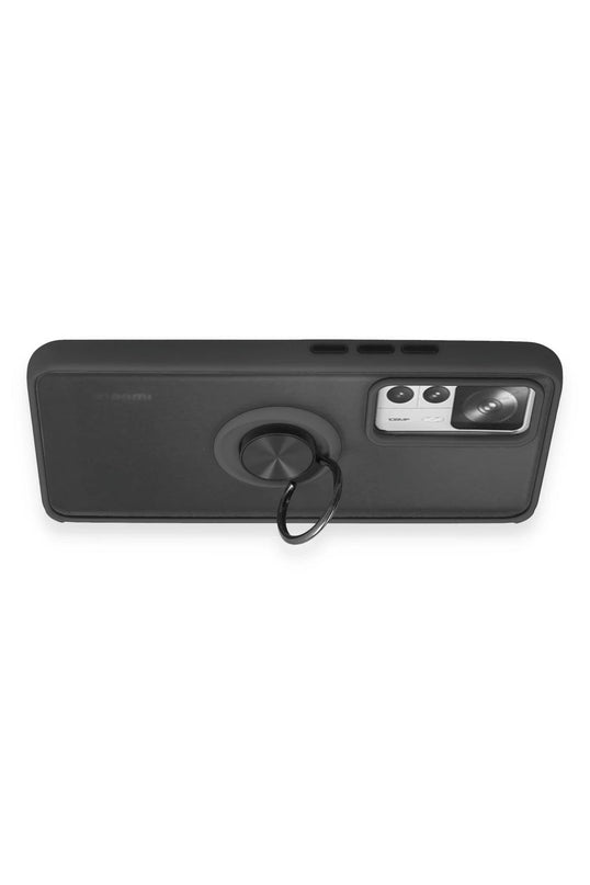 Xiaomi Mi 12T Pro Montreal Yüzüklü Silikon Kapak Kılıf - Siyah 3