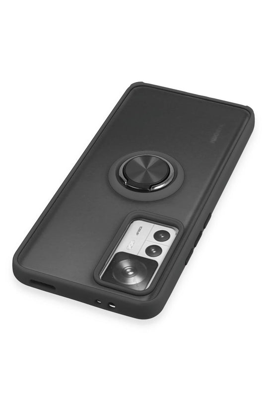 Xiaomi Mi 12T Pro Montreal Yüzüklü Silikon Kapak Kılıf - Siyah 4
