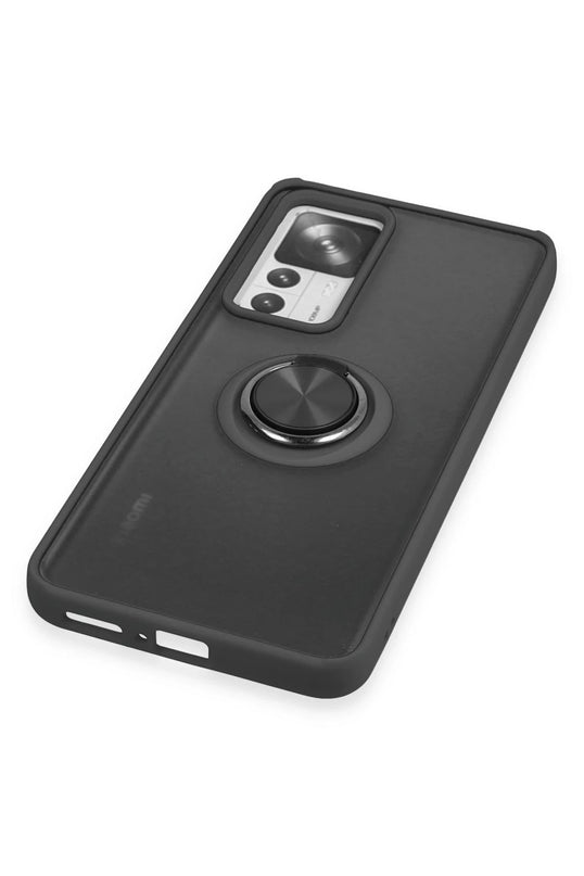 Xiaomi Mi 12T Pro Montreal Yüzüklü Silikon Kapak Kılıf - Siyah 5