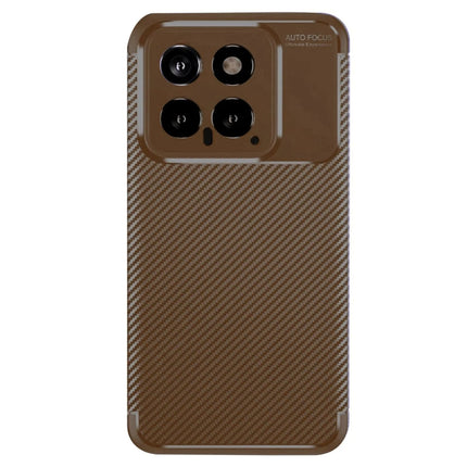 Xiaomi Mi 14T Auto Focus Karbon Kapak Kılıf - Kahverengi