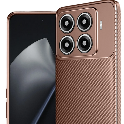 Xiaomi Mi 15T Pro Auto Focus Karbon Kapak Kılıf - Kahverengi 2