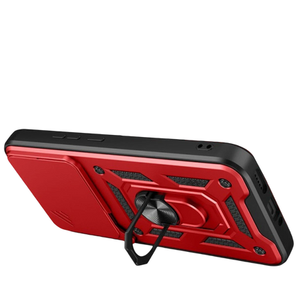 Xiaomi Mi 15T Pro Pars Lens Yüzüklü Silikon Kılıf - Kırmızı 2