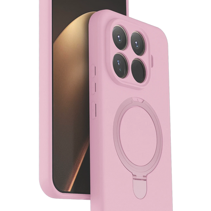 Xiaomi Mi 15T Pro Regal Magsafe Standlı Kapak Kılıf - Açık Pembe