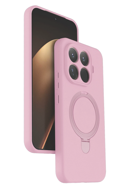 Xiaomi Mi 15T Pro Regal Magsafe Standlı Kapak Kılıf - Açık Pembe