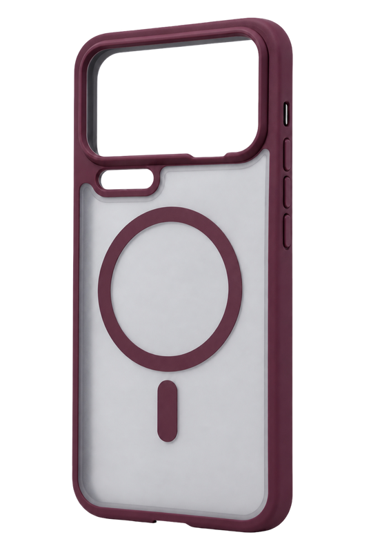 Xiaomi Mi 17 Pro Max Loji Magsafe Kapak Kılıf - Bordo