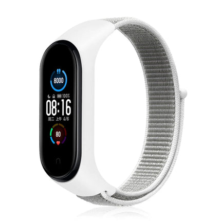 Xiaomi Mi Band 4 Hasırlı Cırtcırtlı Kordon - Beyaz