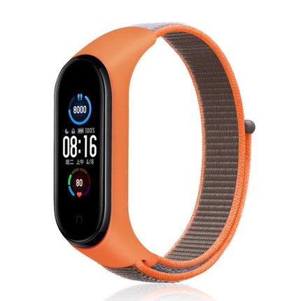 Xiaomi Mi Band 4 Hasırlı Cırtcırtlı Kordon - Turuncu