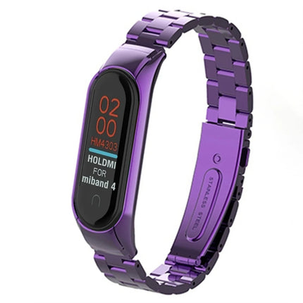 Xiaomi Mi Band 4 Metal Baklalı Kordon - Mor