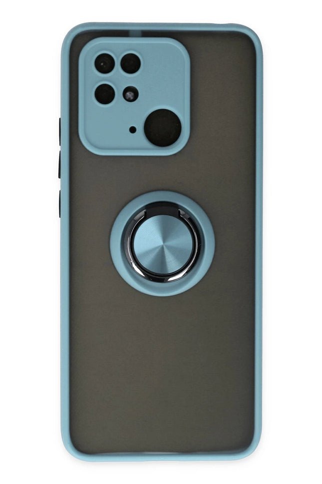 Xiaomi Poco C40 Montreal Yüzüklü Silikon Kapak Kılıf - Buz Mavi